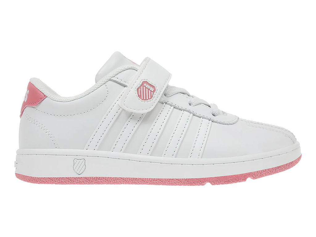 Tenis K Swiss West Court Blanco y Coral para Niña