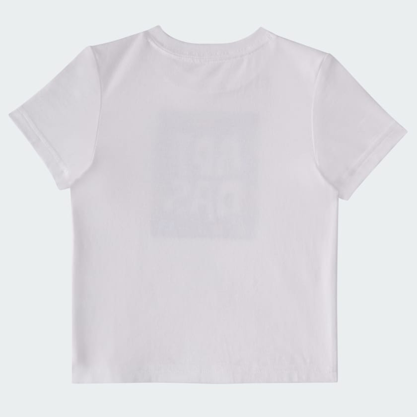 Kids' adidas Two-Piece Short Sleeve Graphic Cotton Tee and 3-Stripes Shorts Set