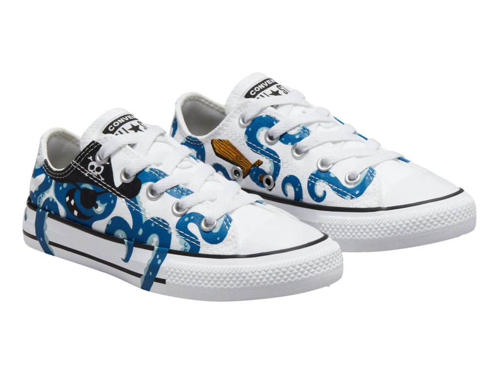 Tenis Converse Chuck Taylor All Star Blanco y Azul para Niño