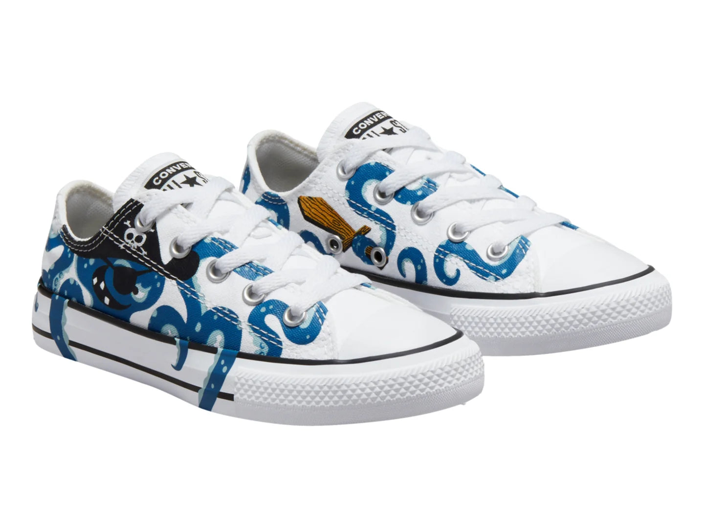 Tenis Converse Chuck Taylor All Star Blanco y Azul para Niño