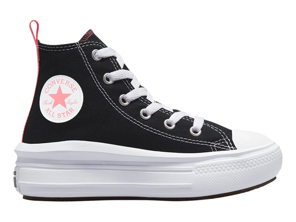 Tenis Converse Chuck Taylor All Star Move Hi Negro y Rosa para Niña