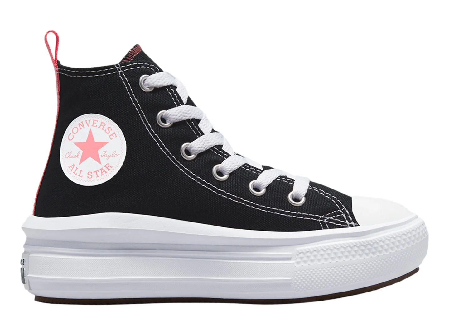 Tenis Converse Chuck Taylor All Star Move Hi Negro y Rosa para Niña