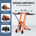500 LBS Hydraulic Lawn Mower Lift | Adjustable Universal Lawn Lifter, Solid Carbon Steel Construction for Riding Tractors, Zero-Turn Mowers & Utility ATVs, Orange