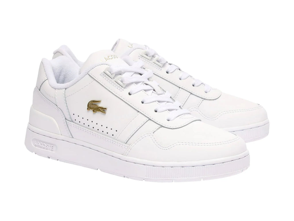 Tenis Lacoste T Clip Blanco y Oro para Mujer