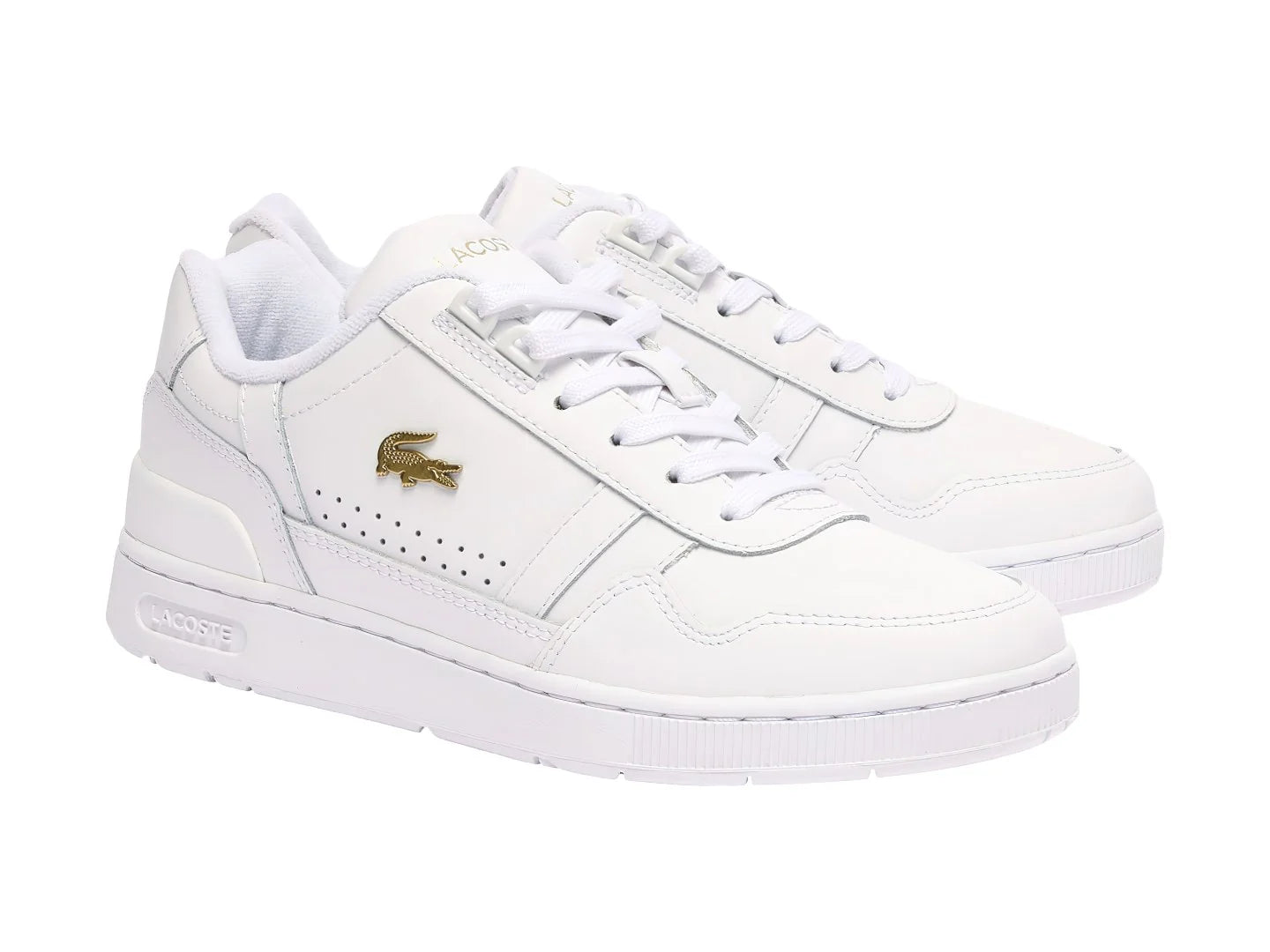 Tenis Lacoste T Clip Blanco y Oro para Mujer