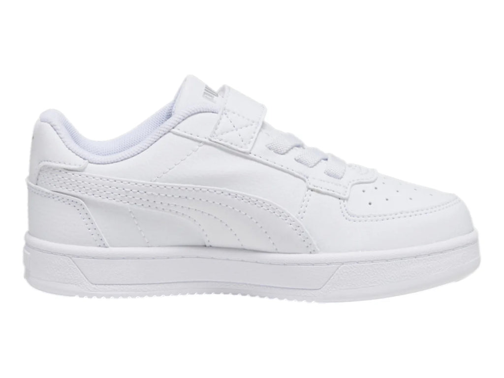 Tenis Puma Caven 20 Blanco y Plata para Niño