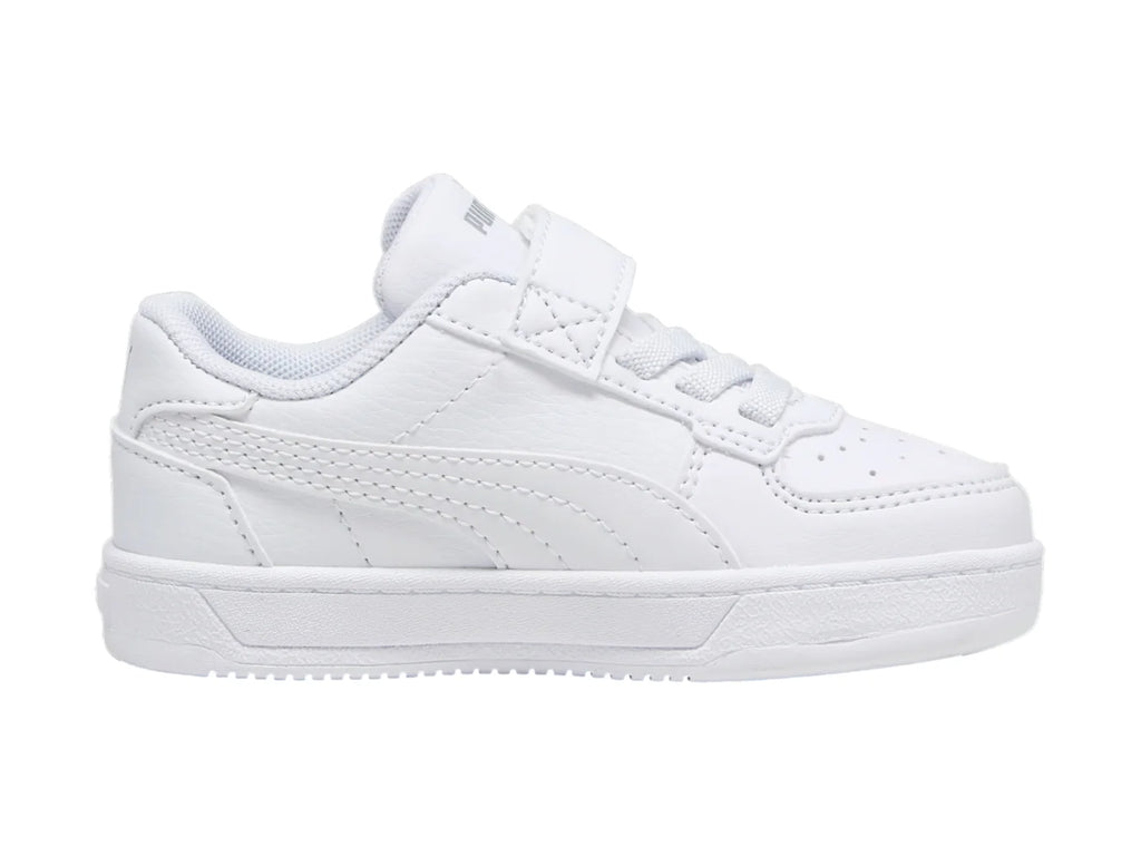 Tenis PUMA Caven 20 ACINF Blanco y Plata para Niño