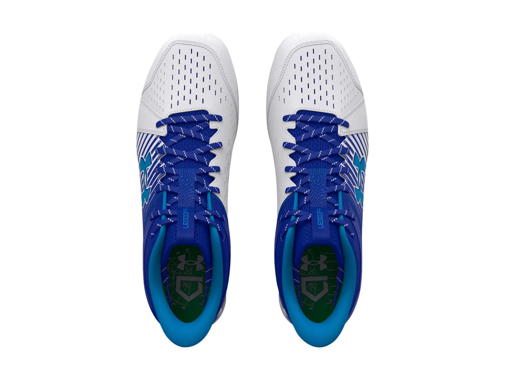 Tenis de Béisbol Under Armour Leadoff Mid Azul y Blanco para Hombre