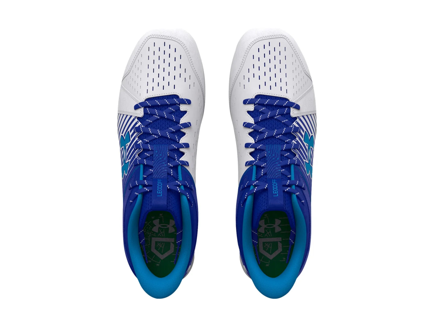 Tenis de Béisbol Under Armour Leadoff Mid Azul y Blanco para Hombre