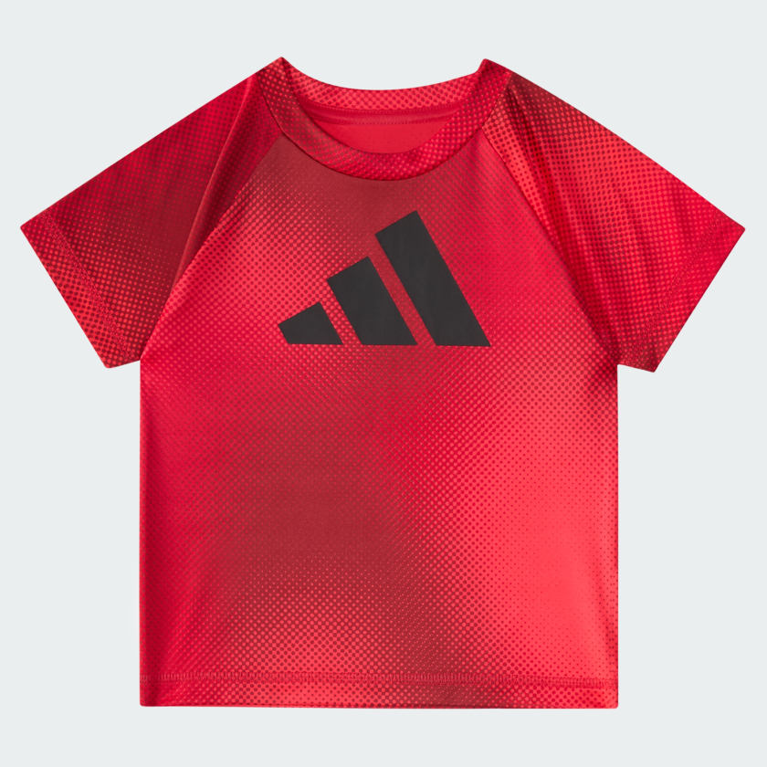 Kids' adidas Two-Piece Short Sleeve Raglan Printed Tee and Shorts Set