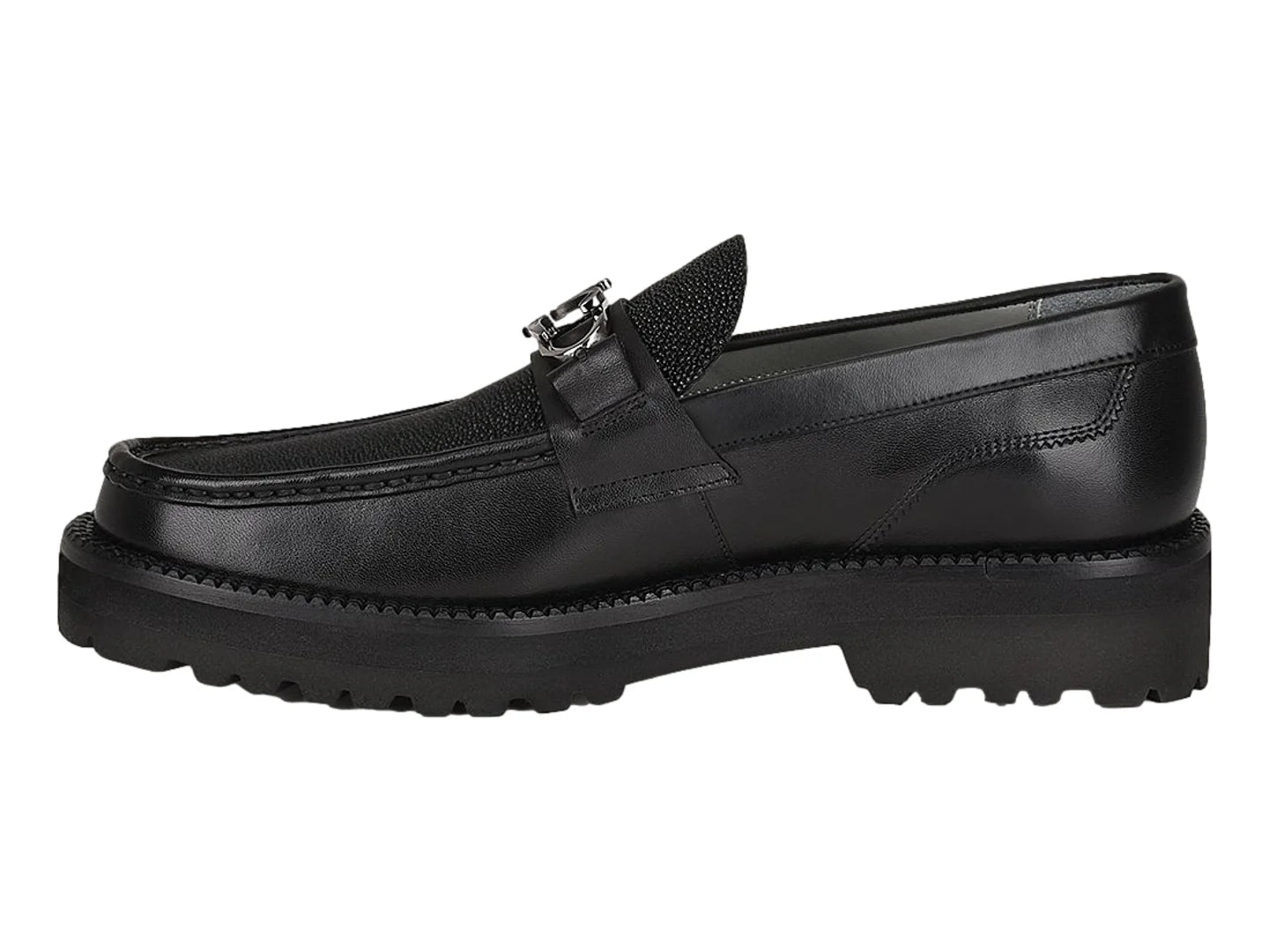 Zapato Cuadra de Mantarraya Negro para Hombre