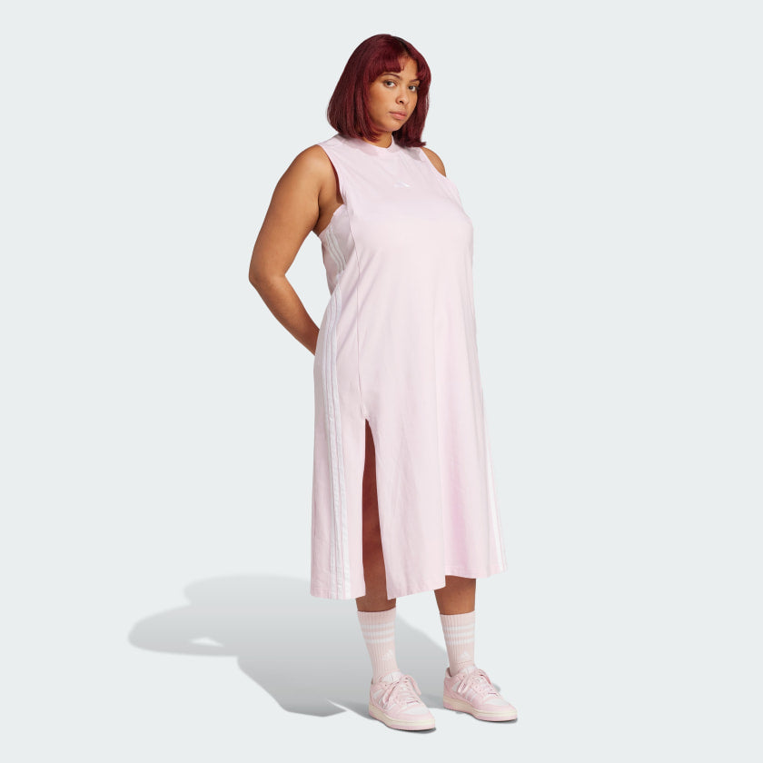 Women's adidas Essentials 3-Stripes Long Racerback Dress (Plus Size)