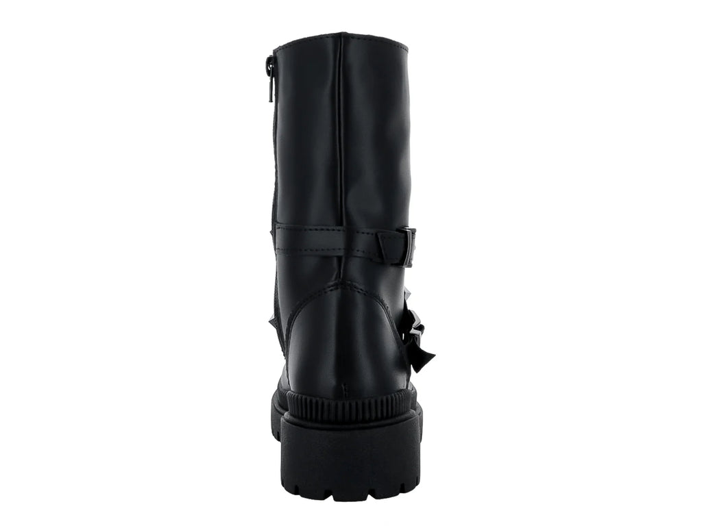 Botines Combat Luna Rosa Negros para Mujer