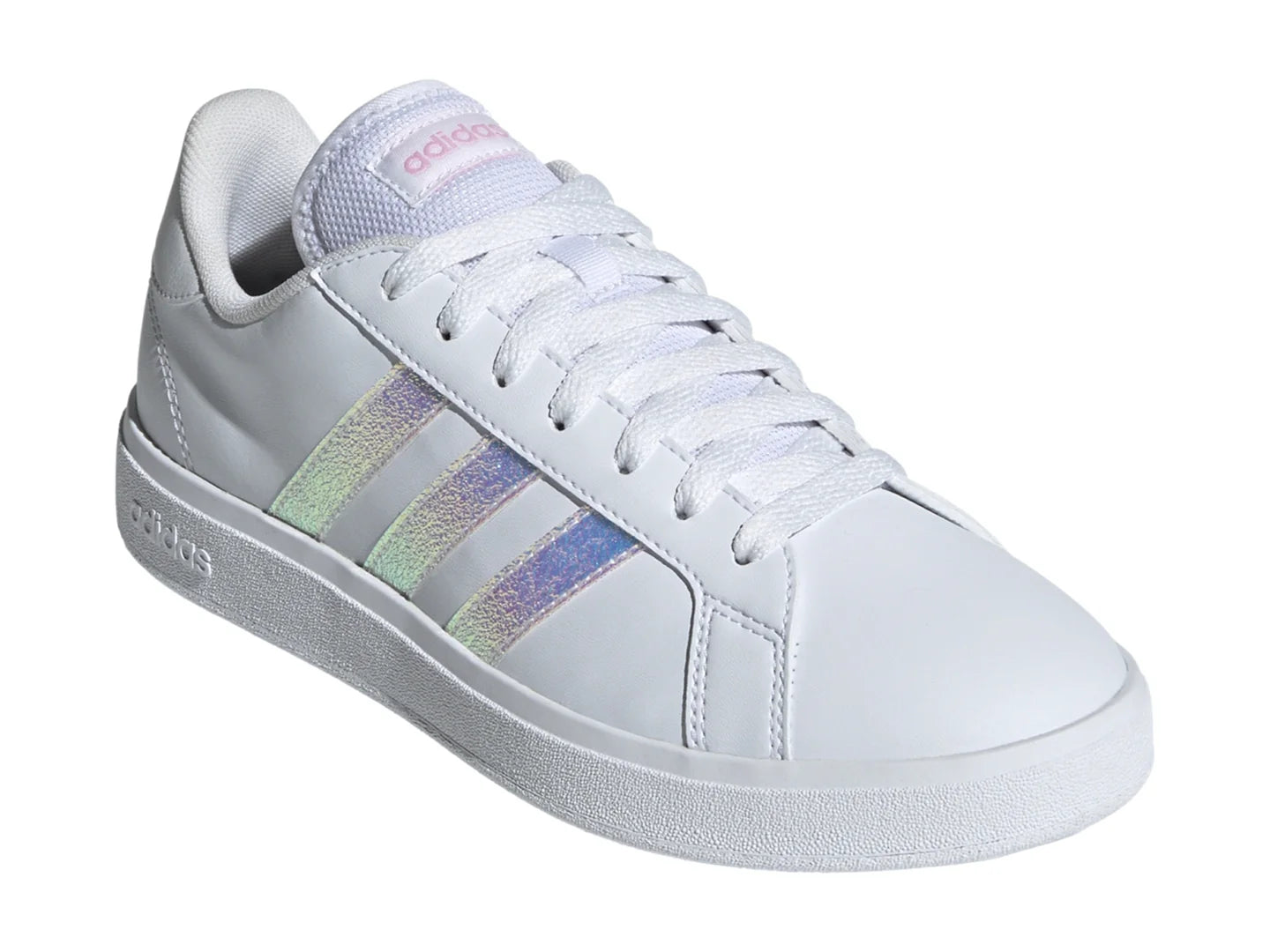 Tenis Adidas Grand Court Base 20 Blanco y Rosa para Mujer
