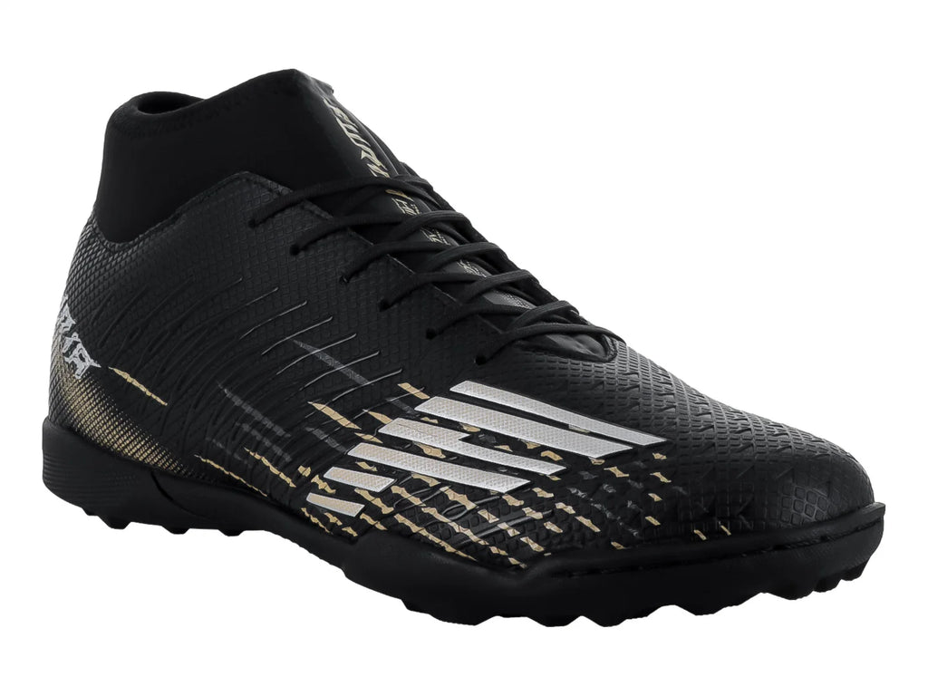 Tenis de Fútbol Furia 1515 Negro Plata y Oro para Hombre