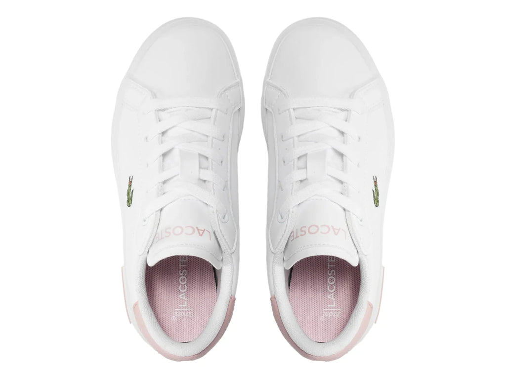 Tenis Lacoste Powercourt Blanco y Rosa para Niña