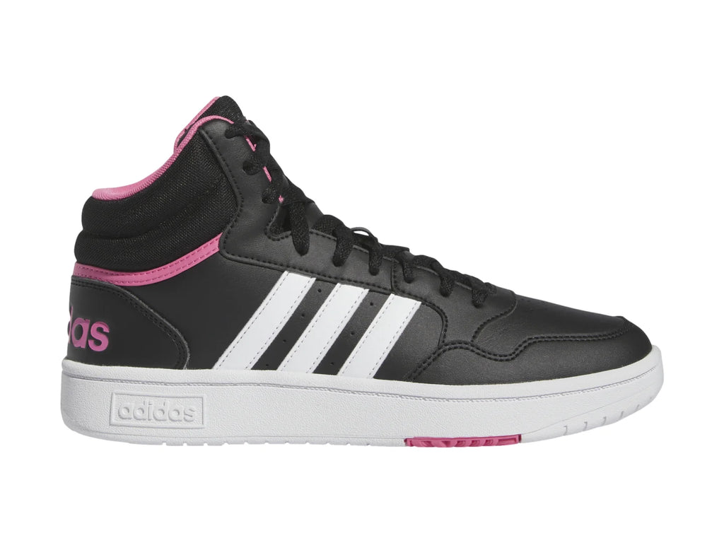 Tenis Adidas Hoops 30 Mid Negro Blanco y Rosa para Mujer
