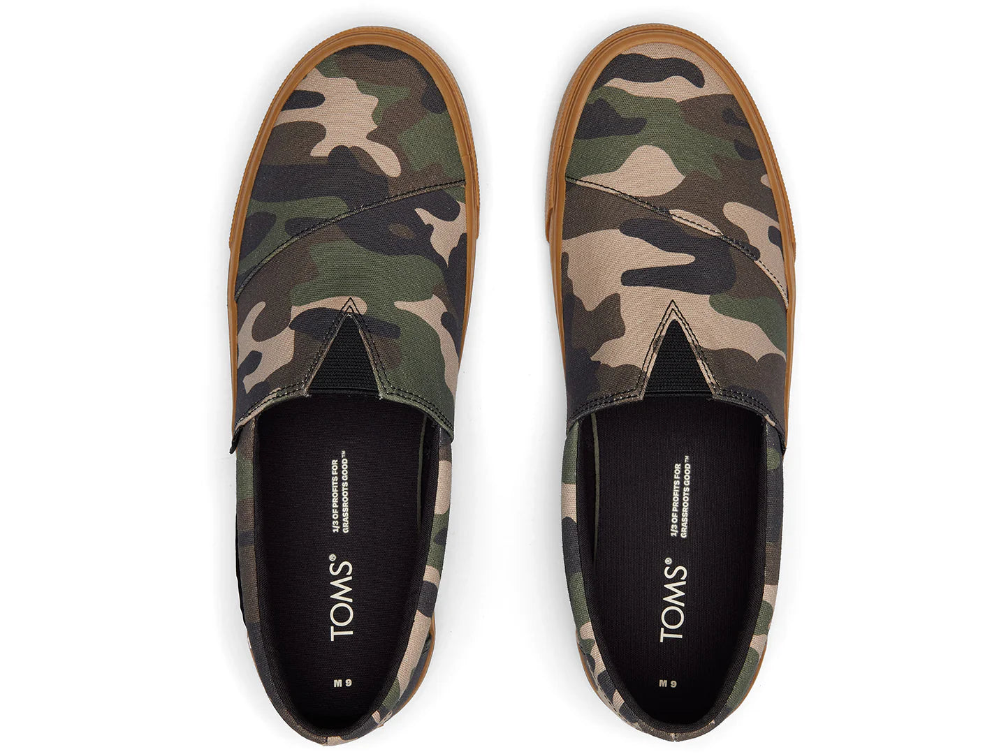 Zapatos Alpargatas TOMS Camuflaje Verde para Hombre