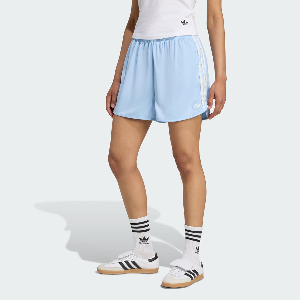Women's adidas adidas Originals Satin Shorts Ruffle 3-Stripes
