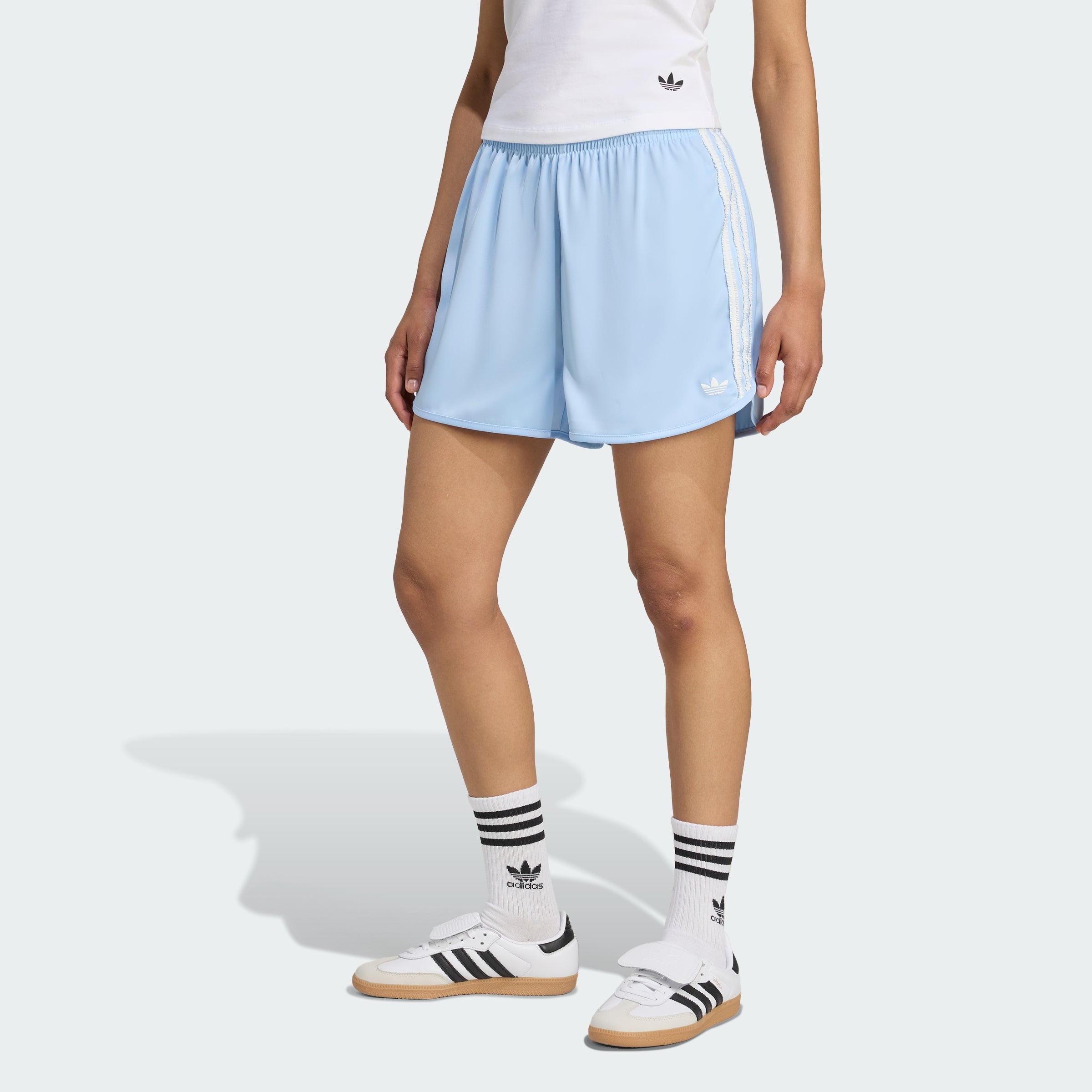 Women's adidas adidas Originals Satin Shorts Ruffle 3-Stripes