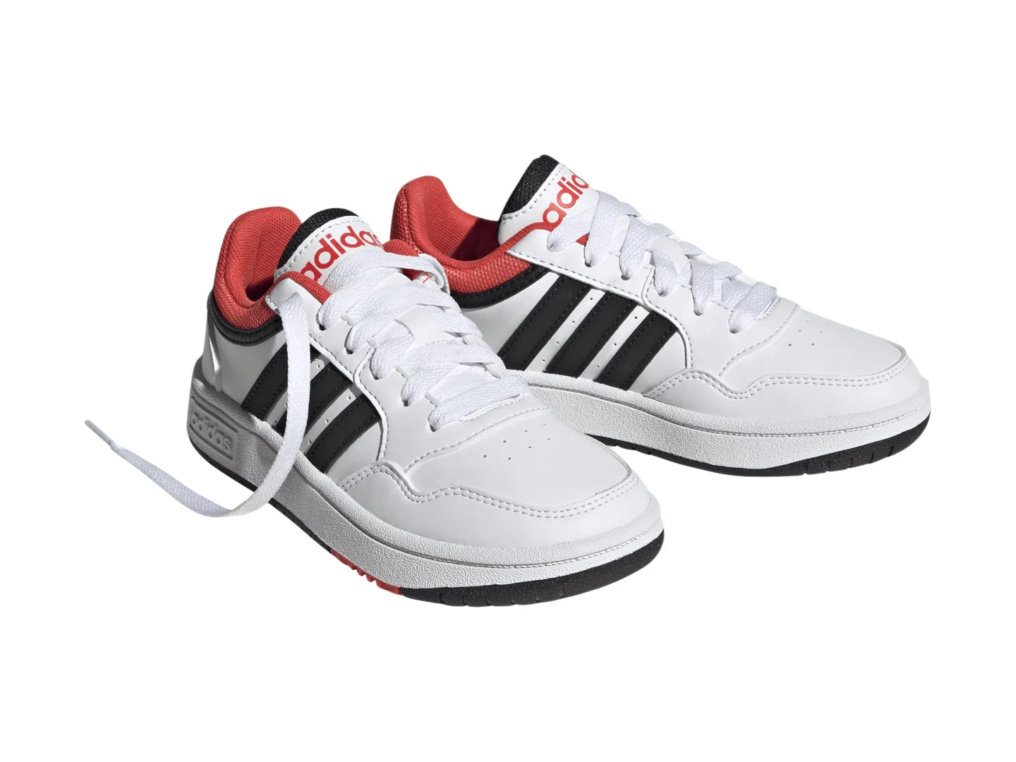 Tenis Adidas Hoops 30 K Blanco con Rojo para Niño
