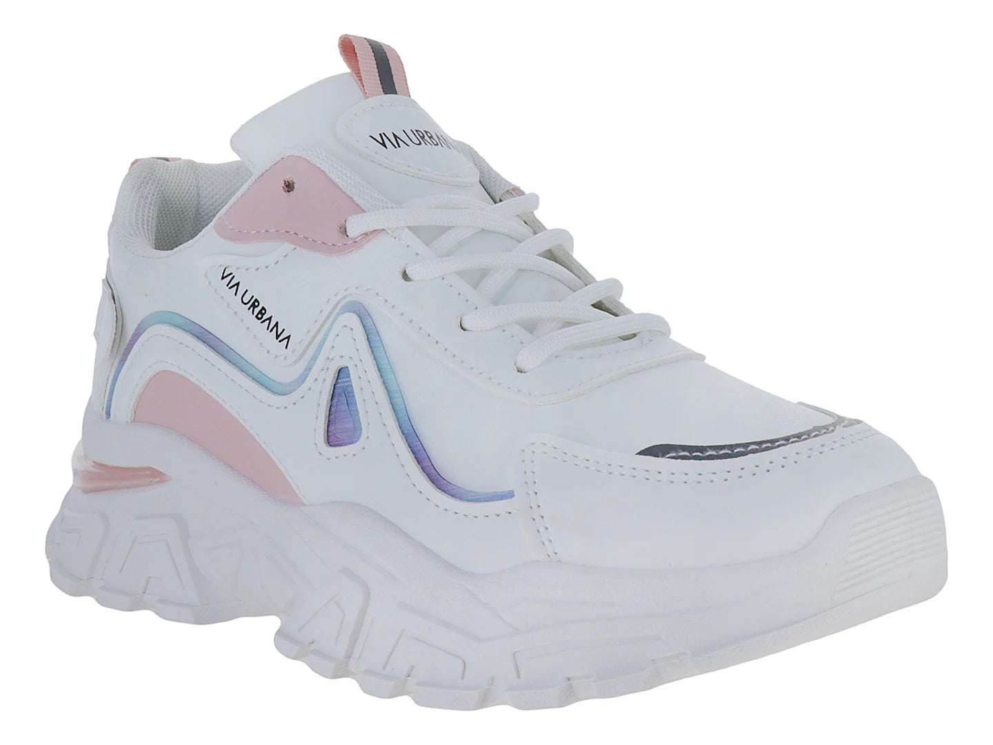 Tenis Via Urbana Blanco Rosa para Mujer