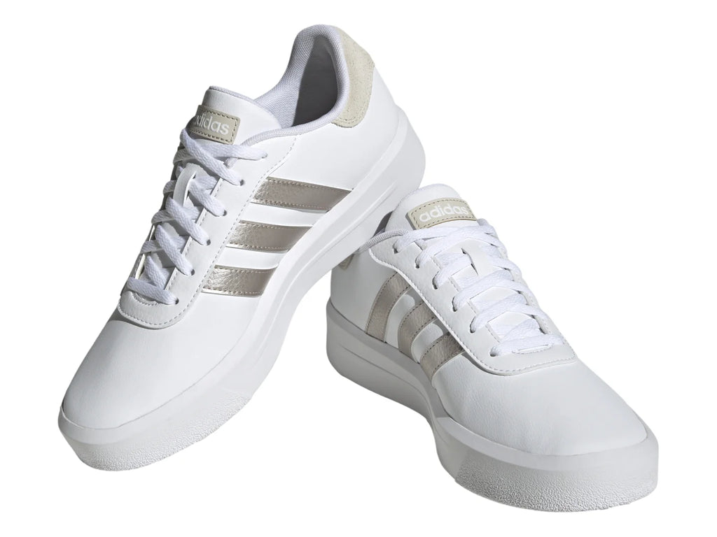 Tenis Adidas Court Platform Blanco y Dorado para Mujer