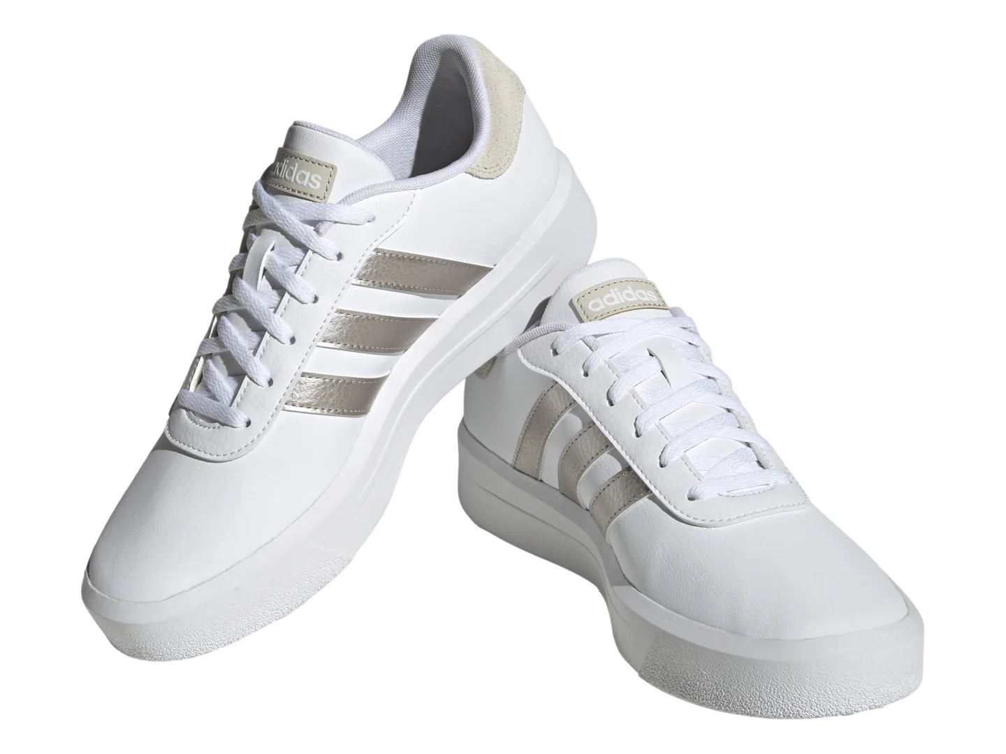 Tenis Adidas Court Platform Blanco y Dorado para Mujer
