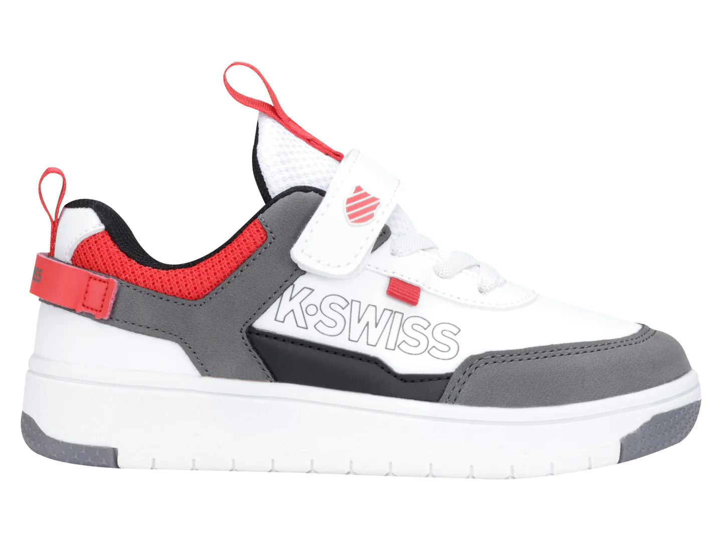 Tenis K Swiss Toki CH Blanco y Gris para Niño