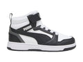 Tenis PUMA Rebound V6 Mid Blancos y Negros para Niño