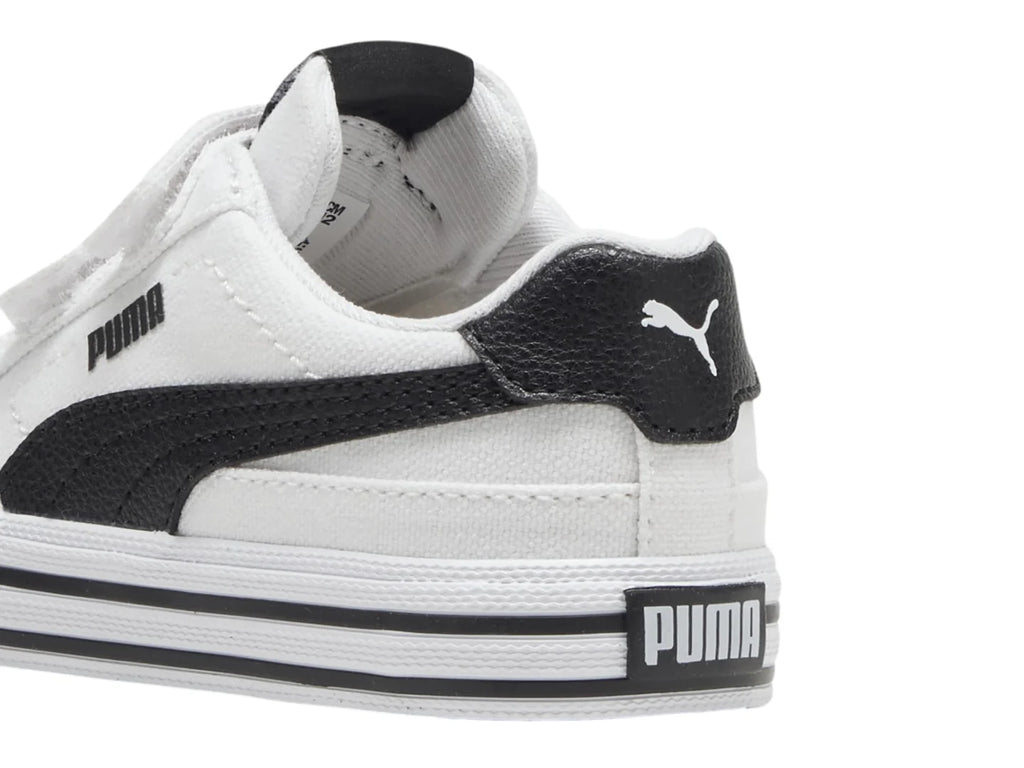 Tenis PUMA Court Classic Vulc Blanco y Negro para Niño