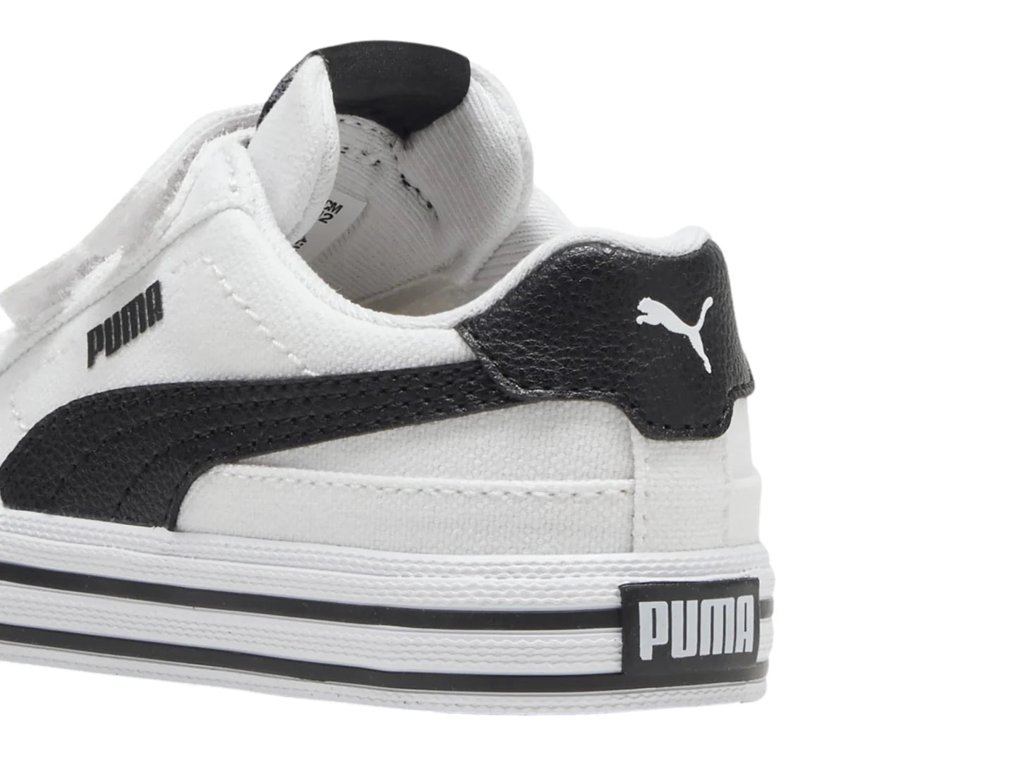Tenis PUMA Court Classic Vulc Blanco y Negro para Niño