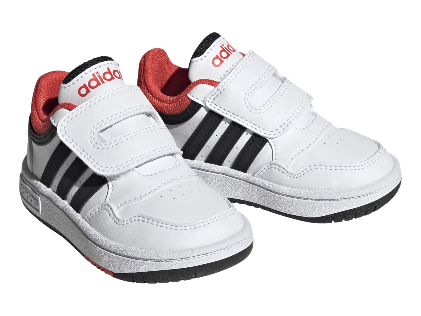 Tenis Adidas Hoops 30 Blancos con Rojo para Niño