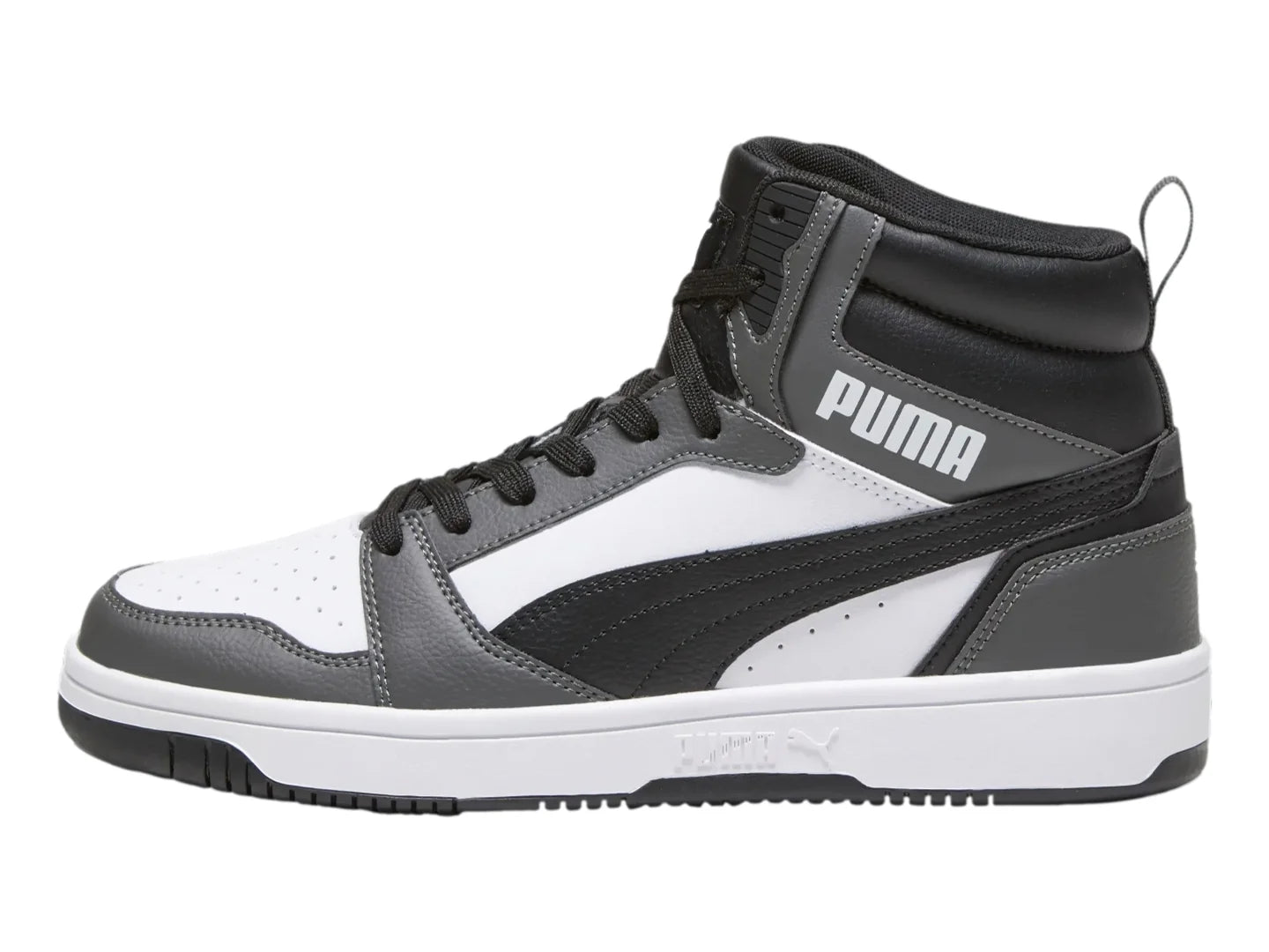 Tenis PUMA Rebound V6 Blanco Negro y Gris para Hombre