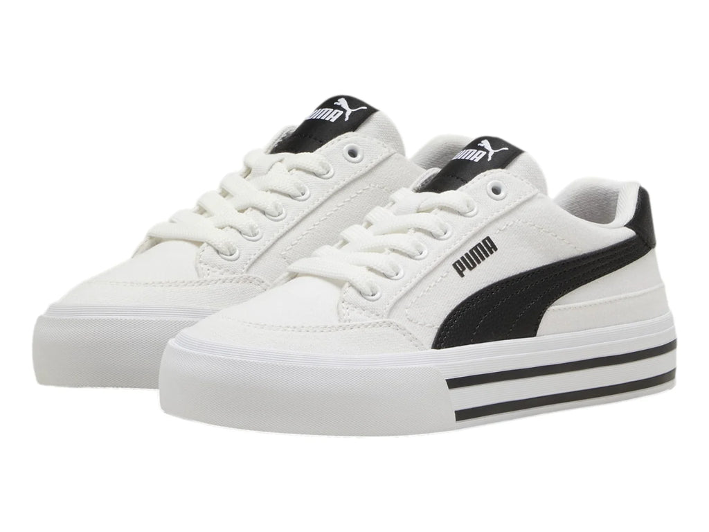 Tenis PUMA Court Classic Vulc Blanco y Negro para Niño