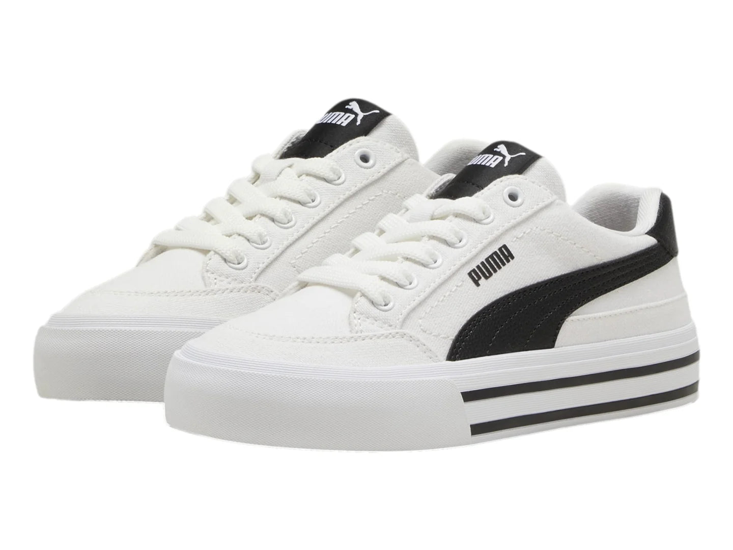 Tenis PUMA Court Classic Vulc Blanco y Negro para Niño