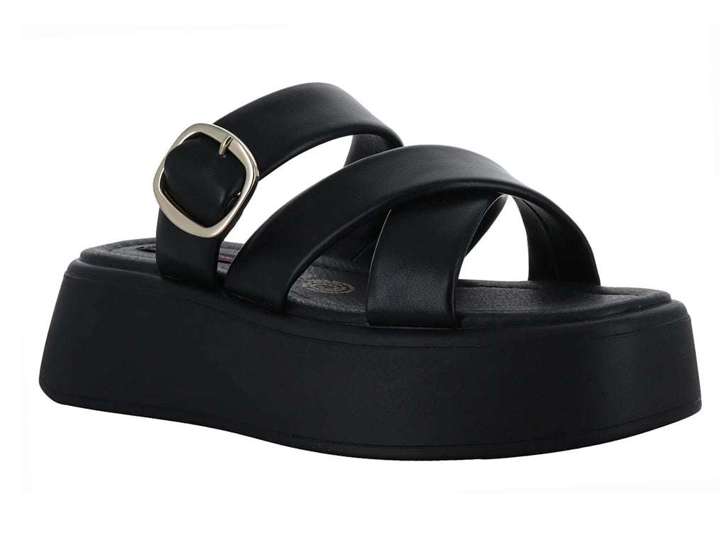 Sandalias Salamandra Negro Plataforma para Mujer