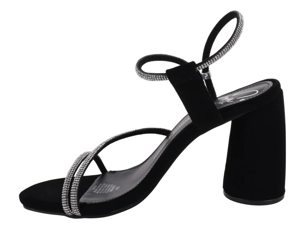 Sandalias Clasben Negro con Pedrería para Mujer