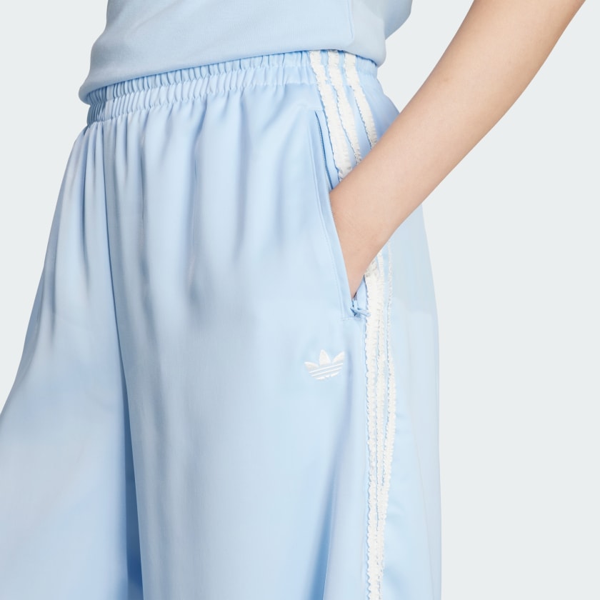 Women's adidas adidas Originals Satin Wide Leg Pants Ruffle 3-Stripes