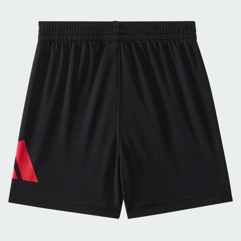 Kids' adidas Two-Piece Short Sleeve Cotton Tee and Elastic Waistband Logo Shorts Set
