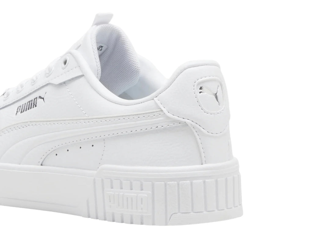 Tenis PUMA Carina 20 Lux Blanco y Plata para Mujer