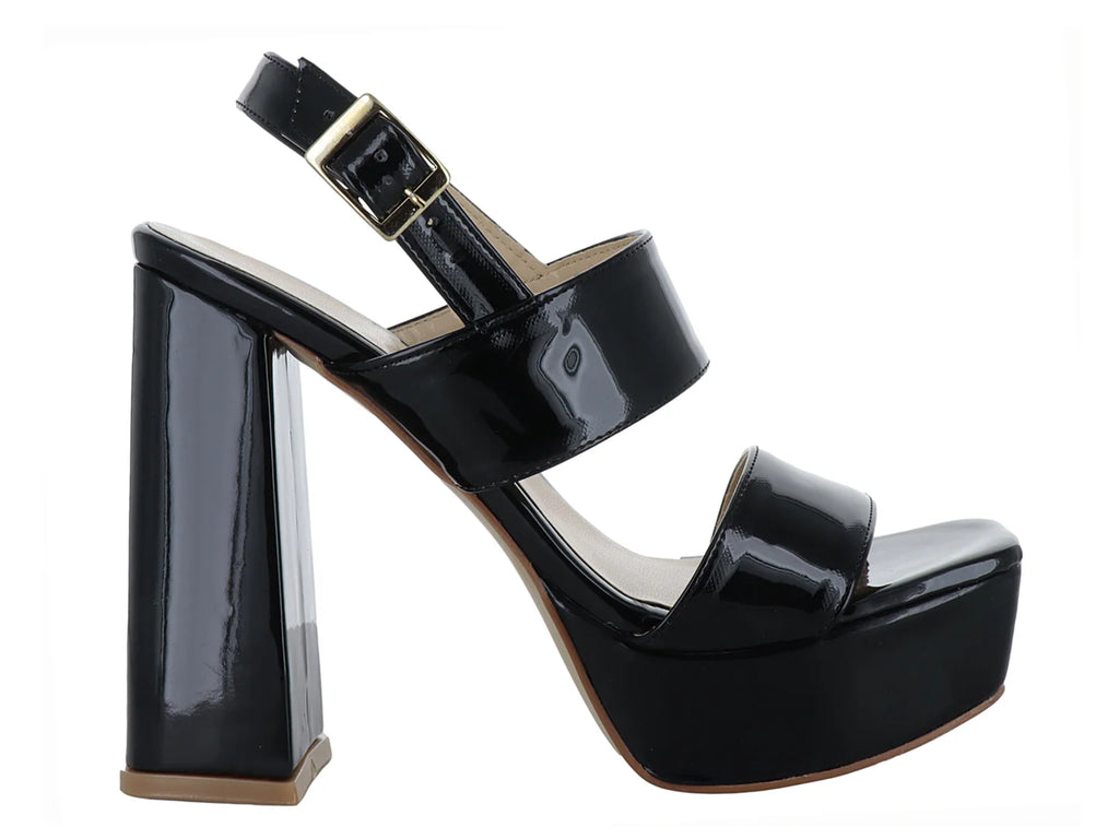 Sandalias ROZE de Charol Negro para Mujer