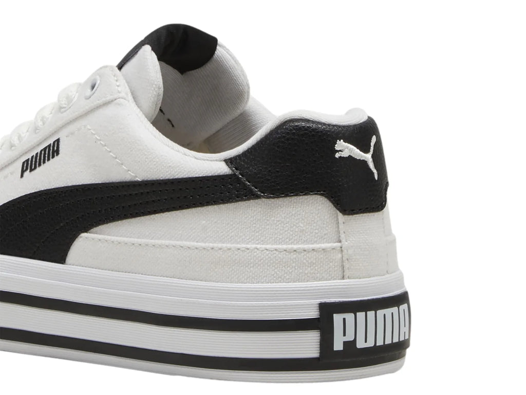Tenis PUMA Court Classic Vulc Blanco y Negro para Niño