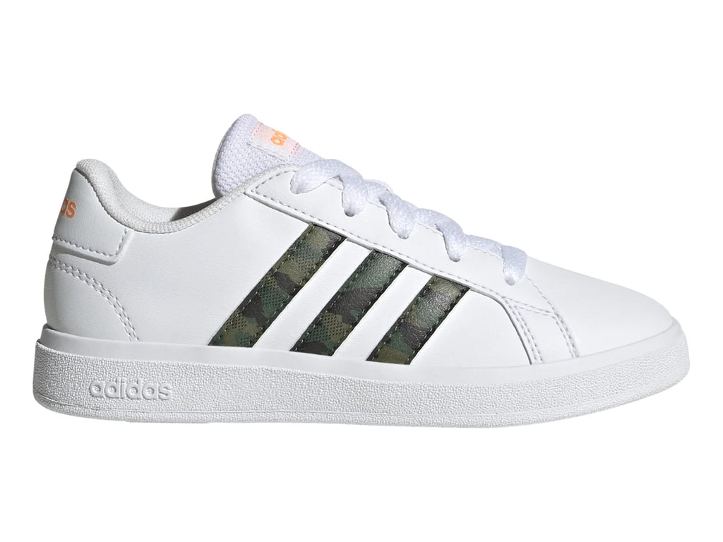 Tenis Adidas Grand Court 20 K Blanco y Naranja para Niño