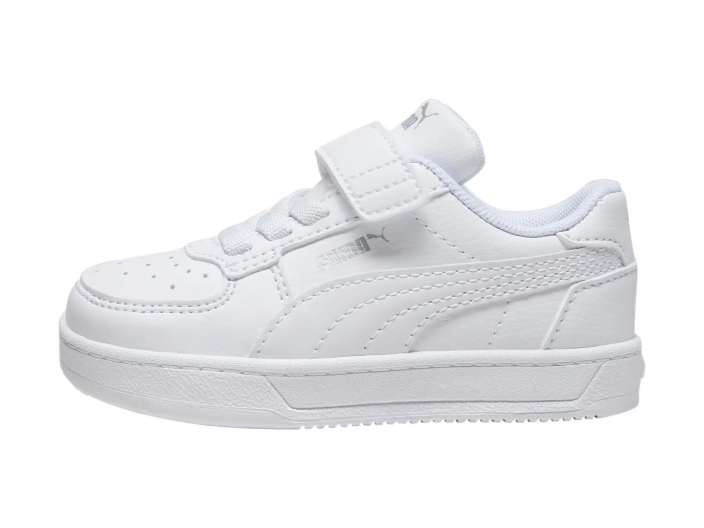 Tenis PUMA Caven 20 ACINF Blanco y Plata para Niño