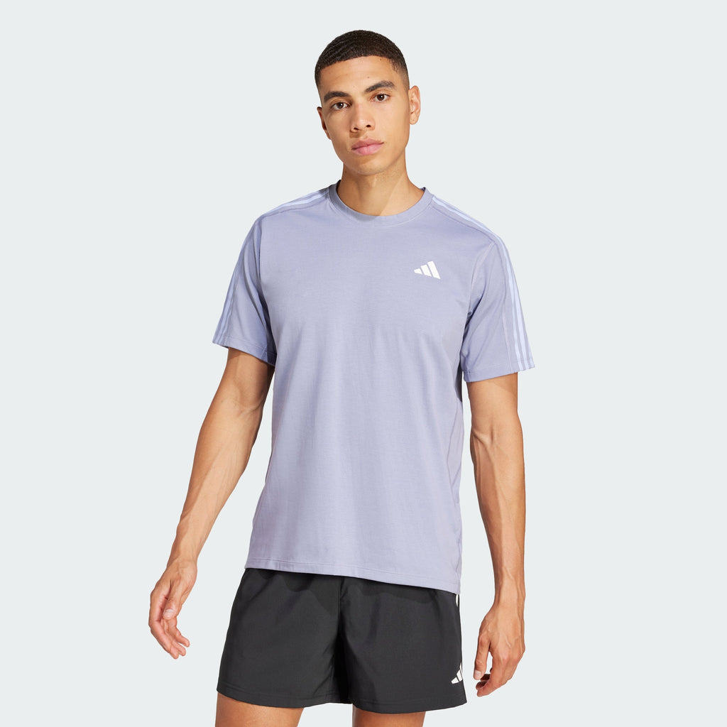 Men's adidas Own the Run 3-Stripes Tee