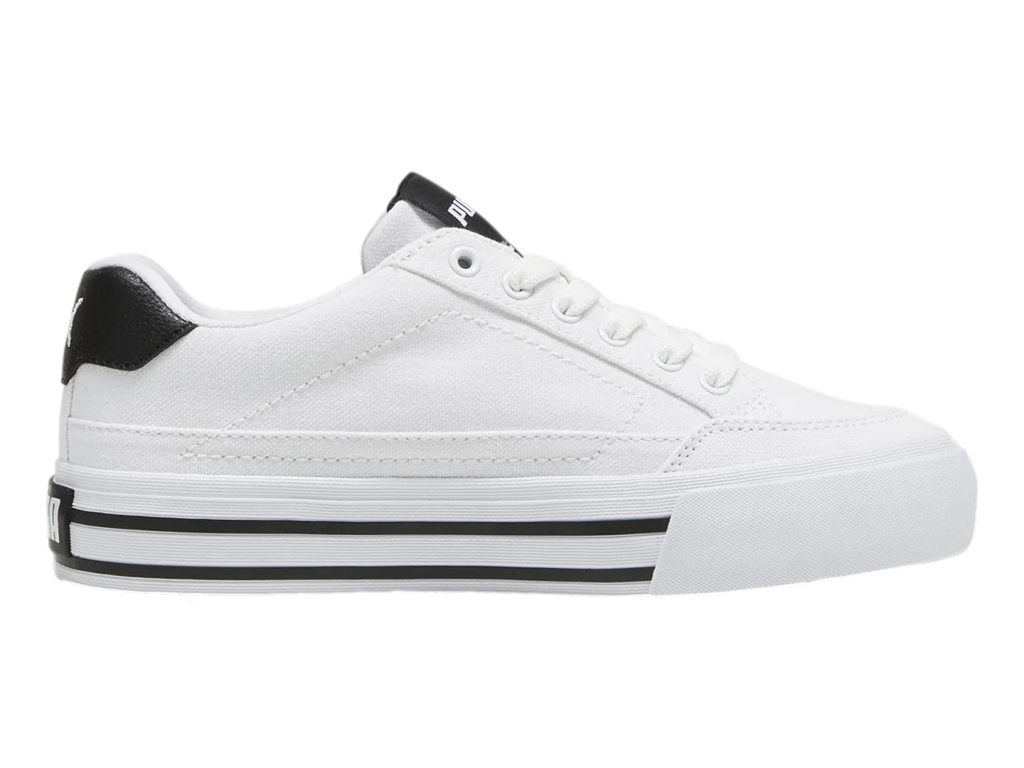 Tenis PUMA Court Classic Vulc Blanco y Negro para Niño