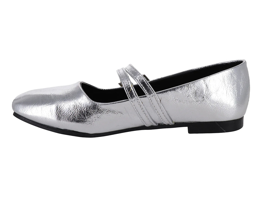 Zapatos Planos Luna Rosa Plata para Mujer
