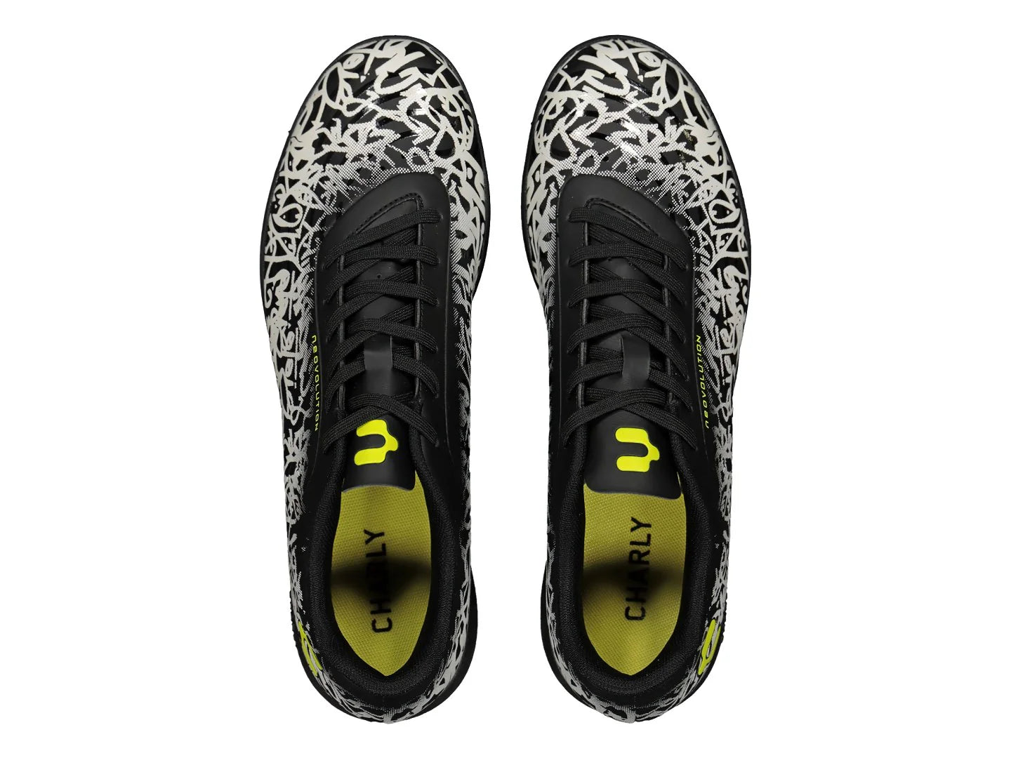 Tenis de Fútbol Charly Negro Blanco Amarillo para Hombre