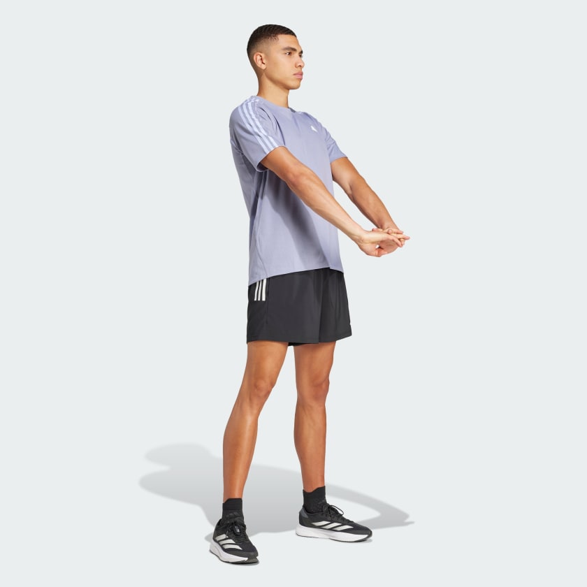 Men's adidas Own the Run 3-Stripes Tee